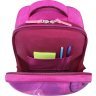 Шкільний текстильний рюкзак для дівчаток в малиновому кольорі з метеликом Bagland (55335) - 4