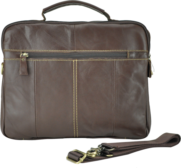 Мужской портфель коричневого цвета из натуральной кожи Tiding Bag (21218)