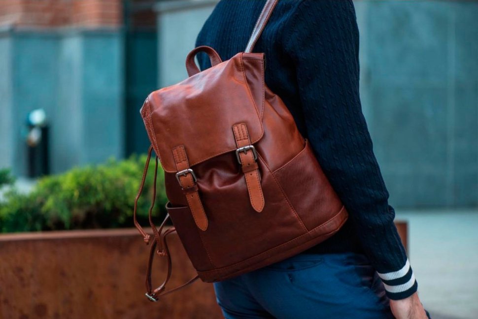 Мужской городской рюкзак из натуральной винтажной кожи Ashwood HARVEY рыжего цвета 95435 фото №5 Мужской городской рюкзак из натуральной винтажной кожи Ashwood HARVEY рыжего цвета 95435 modnotak фото №5