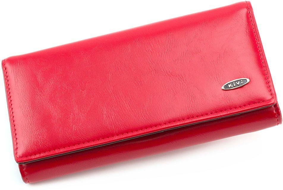 Яскравий червоний гаманець зі шкірозамінника з кнопкою Kivi (17920)