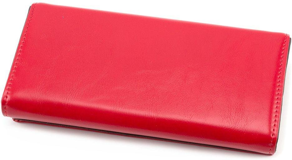 Яркий красный кошелек из кожзама с кнопкой Kivi (17920)