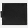 Мужское портмоне из фактурной кожи черного цвета с хлястиком на маните Ricco Grande 65935 - 3