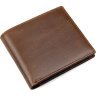 Практичний чоловічий портмоне з натуральної шкіри коричневого кольору без застібки Vintage (2414428) - 1