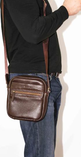 Повседневная мужская сумка из натуральной фактурной кожи VATTO (12076) - 2