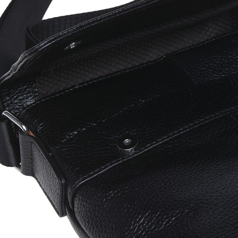 Мужская кожаная сумка-планшет классического стиля в черном цвете Borsa Leather (21321)