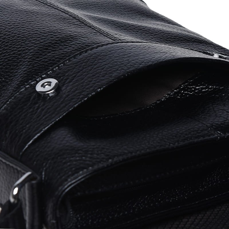 Мужская кожаная сумка-планшет классического стиля в черном цвете Borsa Leather (21321)