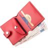 Женский кожаный компактный кошелек красного цвета с монетницей SHVIGEL (2416219) - 4