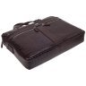 Деловой кожаный портфель под фактуру крокодила коричневого цвета Desisan 107235 через плечо с ручками modnotak фото - 5