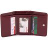 Невеликий жіночий шкіряний гаманець бордового кольору на кнопці ST Leather 1767235 - 2