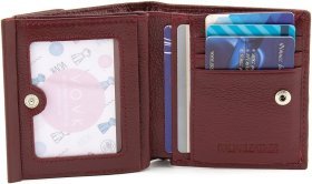 Шкіряний бордовий жіночий гаманець з монетницею ST Leather 1767335