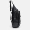 Чоловіча чорна сумка-рюкзак із шкірозамінника через плече Monsen (22099) - 4
