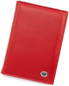 Женская кожаная обложка для паспорта и отделениями для карточек ST Leather 97735 красная