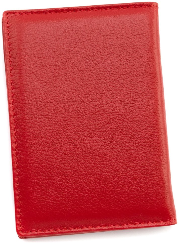 Женская кожаная обложка для паспорта и отделениями для карточек ST Leather 97735 красная modnotak фото №3