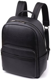 Міський чоловічий рюкзак із натуральної фактурної шкіри чорного кольору Vintage 97835