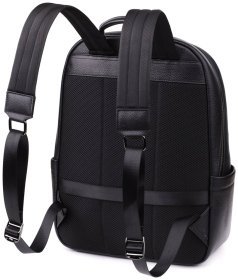 Міський чоловічий рюкзак із натуральної фактурної шкіри чорного кольору Vintage 97835