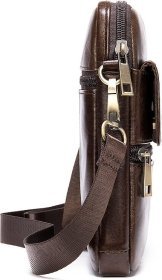 Кожаная коричневая сумка-планшет компактного размера Vintage (14990)