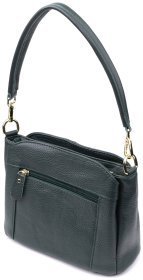 Стильна жіноча сумка на плече з натуральної шкіри із якісною фурнітурою Vintage 98135 зеленого кольору