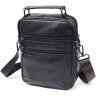 Мужская кожаная сумка-барсетка черного цвета с ручкой Vintage 2421271  - 2