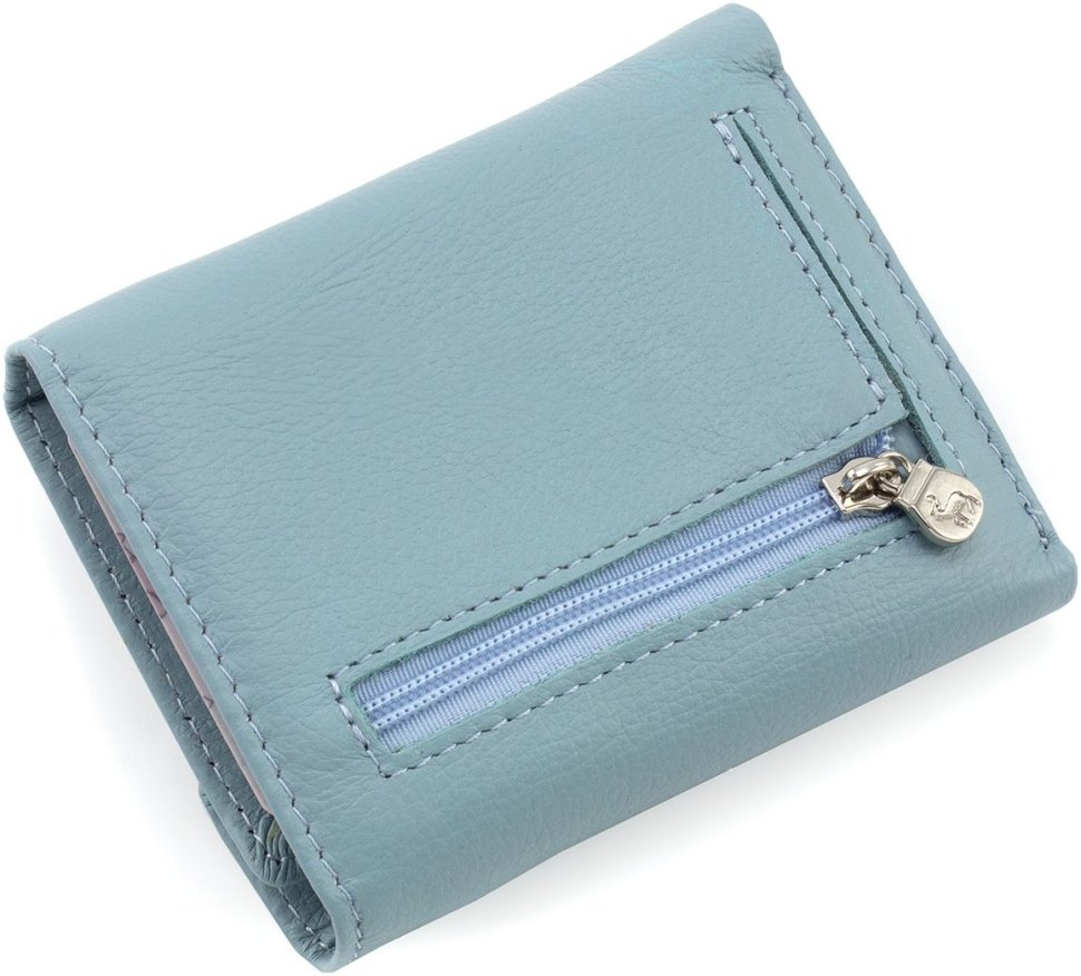 Блакитний жіночий гаманець маленького розміру з натуральної шкіри Marco Coverna 68635