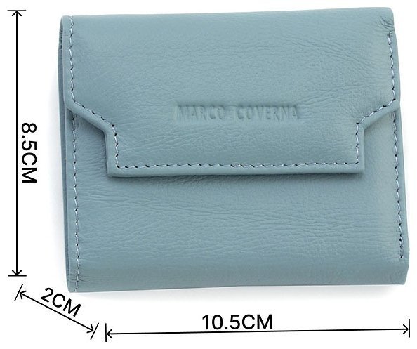 Голубой женский кошелек маленького размера из натуральной кожи Marco Coverna 68635 фото №3 Голубой женский кошелек маленького размера из натуральной кожи Marco Coverna 68635 modnotak фото №3