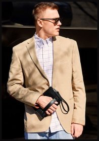 Мужской клатч-барсетка из натуральной кожи в стиле винтаж черного цвета BlankNote 78835