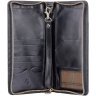 Дорожній гаманець з натуральної шкіри чорного кольору з ремінцем на зап'ястя Visconti 68935 - 12