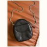 Кожаная женская мини-сумка черного цвета на цепочке BlankNote Kroha 79035 - 4