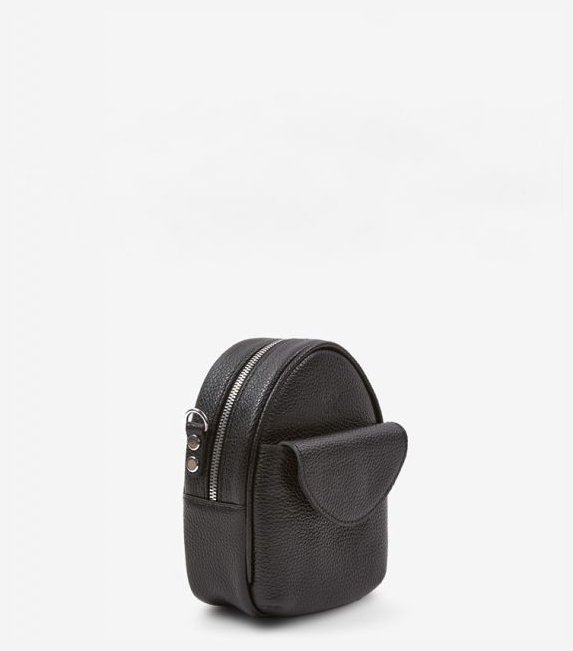 Шкіряна жіноча міні-сумка чорного кольору на ланцюжку BlankNote Kroha 79035