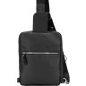 Маленькая мужская сумка-рюкзак из натуральной кожи в черном цвете Issa Hara (27067) - 2