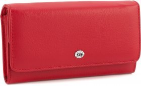 Большой красный женский кошелек из фактурной кожи ST Leather (15350)