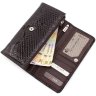 Кожний великий жіночий гаманець коричневого кольору з клапаном на кнопці KARYA (15564) - 6