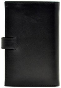 Среднее мужское портмоне из гладкой кожи черного цвета под купюры, карточки, документы и монеты Desisan 80136