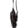 Черная сумка-слинг из натуральной гладкой кожи на молниевой застежке TARWA (21656) - 4
