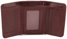 Шкіряний гаманець жіночий малого розміру з магнітною застібкою ST Leather 90836 бордовий колір