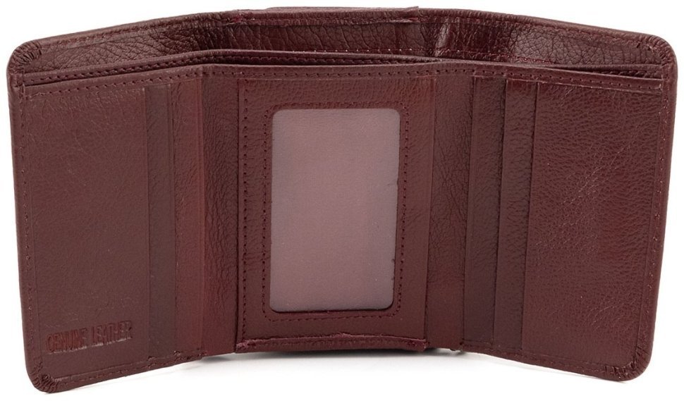 Шкіряний гаманець жіночий малого розміру з магнітною застібкою ST Leather 90836 бордовий колір modnotak фото №2