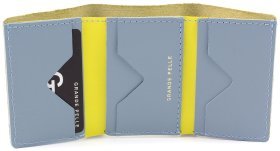 Яскравий жіночий шкіряний гаманець потрійного додавання З Україною в серці - Grande Pelle (13129)