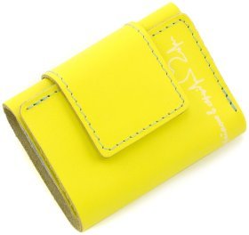 Яркий женский кожаный кошелек тройного сложения З Україною в серці - Grande Pelle (13129)