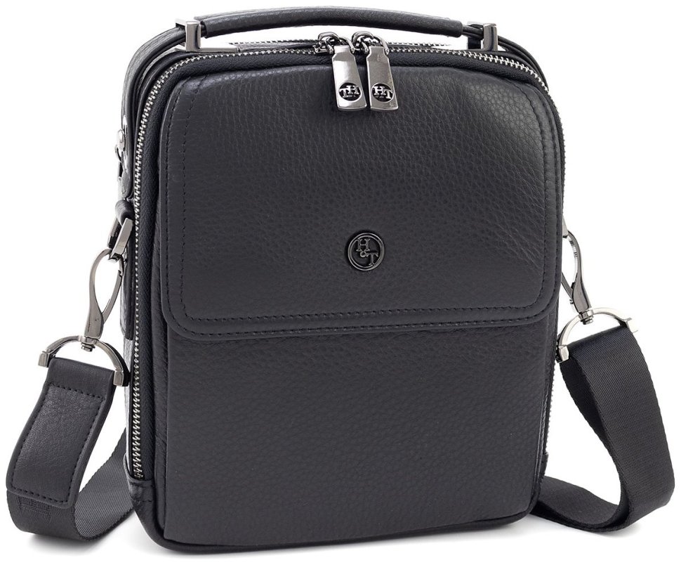 Чоловіча шкіряна сумка з каркасом жорсткості H.T Leather (10260) modnotak фото №1