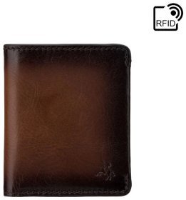 Мужское кожаное портмоне коричневого цвета под купюры и карты Visconti 81936