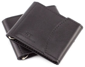 Зажим для купюр из натуральной черной кожи ST Leather (16850)