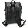 Черный городской рюкзак большого размера из натуральной кожи с клапаном TARWA (19804) - 4