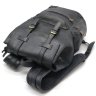 Черный городской рюкзак большого размера из натуральной кожи с клапаном TARWA (19804) - 5
