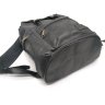Черный городской рюкзак большого размера из натуральной кожи с клапаном TARWA (19804) - 6