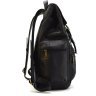 Чорний міський рюкзак великого розміру з натуральної шкіри з клапаном TARWA (19804) - 10