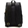 Чорний міський рюкзак великого розміру з натуральної шкіри з клапаном TARWA (19804) - 12