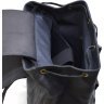 Черный городской рюкзак большого размера из натуральной кожи с клапаном TARWA (19804) - 14