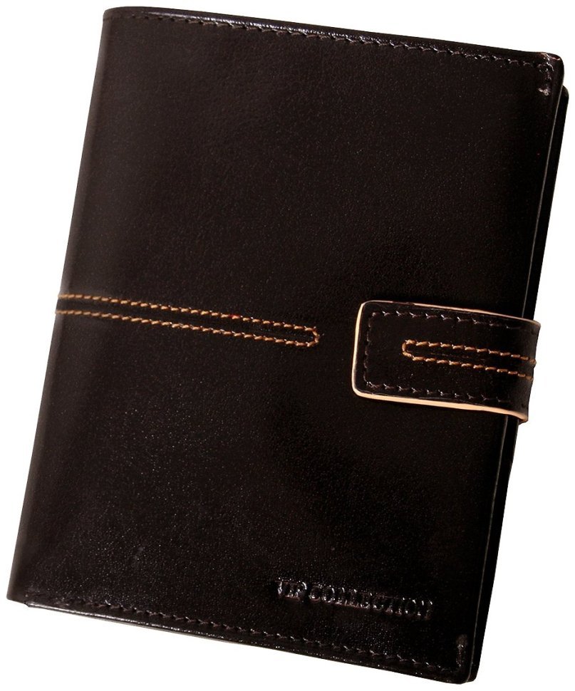 Чоловіче коричневе портмоне London із застібкою Vip Collection 102536 (шкіра) modnotak фото №1