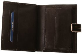 Мужское коричневое портмоне London с застежкой Vip Collection 102536 (кожа)