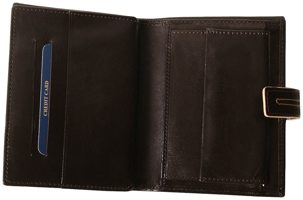 Чоловіче коричневе портмоне London із застібкою Vip Collection 102536 (шкіра) modnotak фото №2