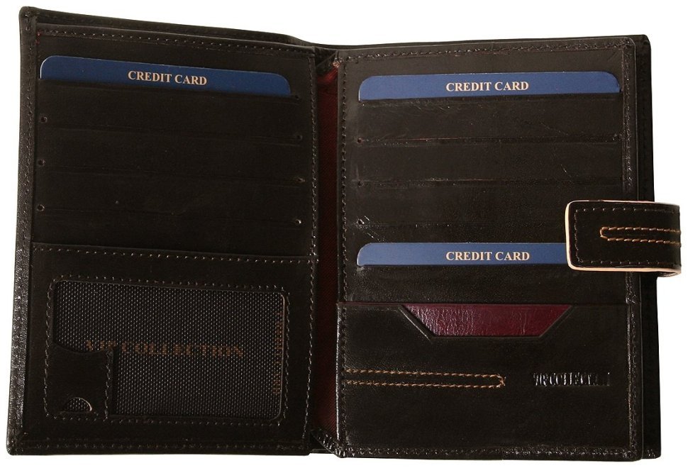 Чоловіче коричневе портмоне London із застібкою Vip Collection 102536 (шкіра) modnotak фото №3